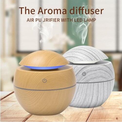 Mini USB Air Humidifier Ultrasonic Aroma Diffuser Wood Grain LED Night Light Electric Essential Oil Diffuser aromatherapy Home