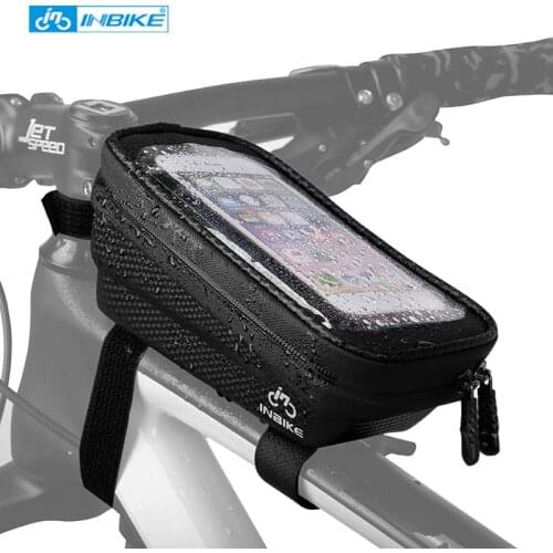 INBIKE 2021 Bicycle Bag Frame Front Top Tube Cycling Bag Waterproof 6.5in Phone Case Touchscreen Bag MTB Pack Bike Accessories
