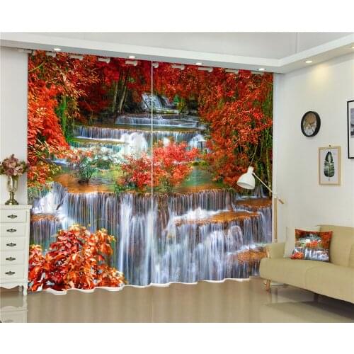Customized Waterfall print 3D Blackout Curtains for Living Room Bed Room House Window Curtains Tapestry Rideaux Cortinas para