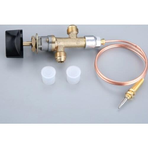 1pc Propane Fireplace Gas Control Valve thread 5/8-18UNF + 600mm thermocouple with M8*1 threaded head + Knob Switch