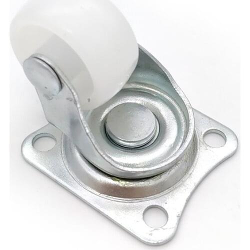 10PCS Smart Car Rectangle Top Swivel Caster Castor PP Nylon Wheel Diameter 25mm