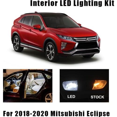 13pcs White Canbus LED Light Interior Light Kit For Mitsubishi Eclipse Cross 2018 2019 2020 LED Map Trunk License Plate Lamp