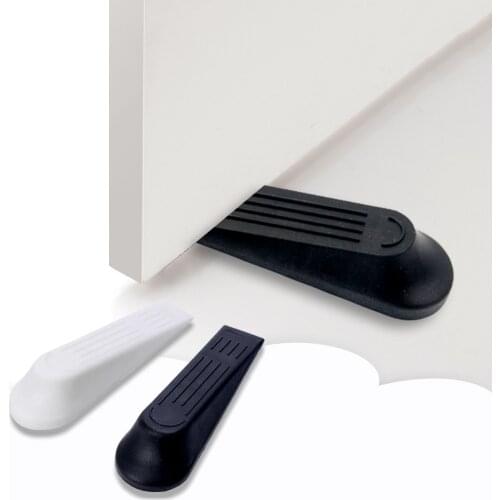 2pcs Black Door Stop Wedge Shaped Plastic Non-Slip Home Office Baby Safe Floor Door Stopper Door Buffers Wholesale New Hot