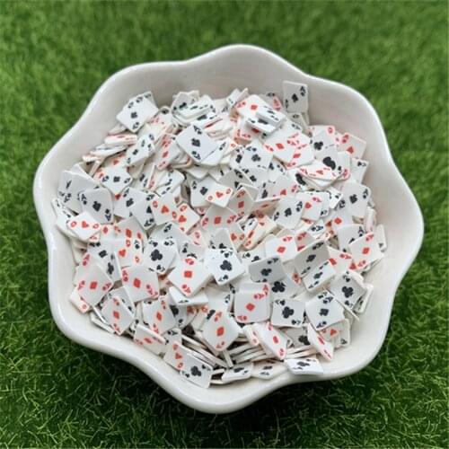 20g 5mm Soft In bulk clay sequins Playing Card A Decorations , used for DIY crafts making Nail patch toy filling accessories