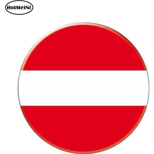 HotMeiNi 13cm x 13cm Auto Moto Bike Suitcase Laptop Flag Round Austria Decal Reflective Car Sticker Waterproof 3D Car Styling