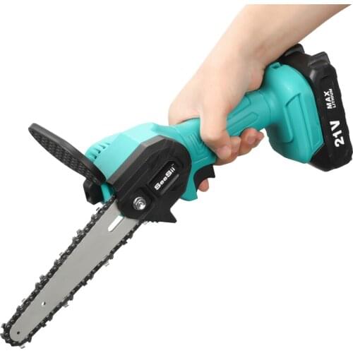 Mini Cordless Chainsaw 6-Inch Electric Portable Chainsaw Battery Operated One Hand Chainsaw for Garden Bush Tree Branch Wood Cut