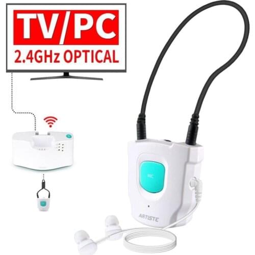 Wireless TV Headphones Artiste E1 2.4GHz Digital Hearing Aid Headsets System with Headphones for Seniors and Hard of Hearing