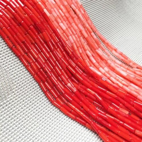 Fashion Natural Stone Coral Beads Column Shape Loose Isolation Beads For Jewelry Making DIY Fit Bracelet Necklace Size 3x8mm