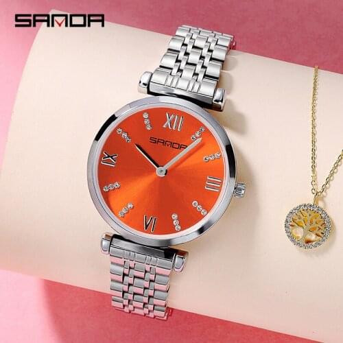 BASID Fashion Rhinestone Elegant Stainless Steel Watches Women Top Brand Luxury Casual Clock Ladies Wrist Watch Gift Female