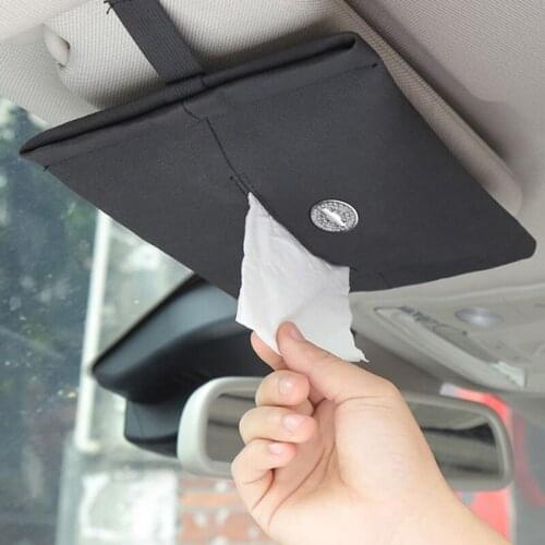 Sun Visor Tissue Box Holder Paper Organizer Hanging Tissue Towel For Chevrolet Captiva Colorado Cruze Spark Malibu Trax Aveo
