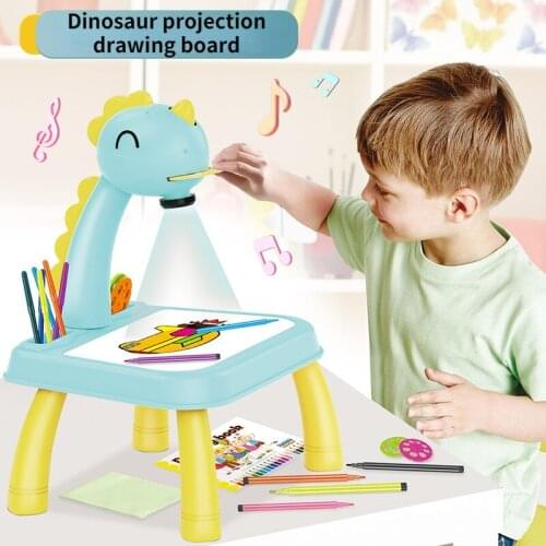 Children Led Projector Art Drawing Table Toys Kid Painting Board Desk Enlightenment Educational Learning Paint Tools Toy Unisex