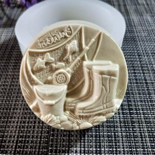 QT0162 PRZY Fishing Soap Mould Boots Silicone Mold Handmade Soap Making Molds Candle Silicone Mold Resin Clay Moulds