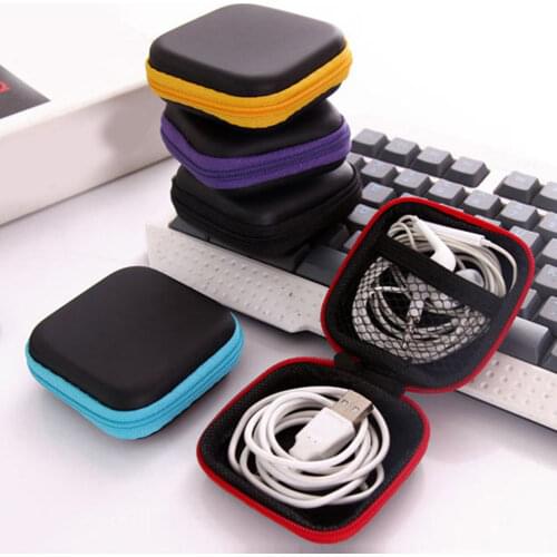 Headphone Storage Box Organizing Bag Data Cable Cute Coin Purse Portable Earphone Silicone Holder Data Cable Organizing Bag
