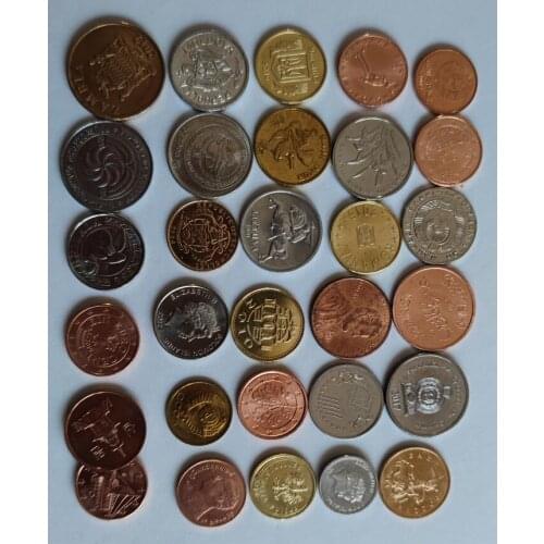 From World 30 Countries or regions ,15-21mm ,100% Real Genuine Comemorative Coin,Original Collection