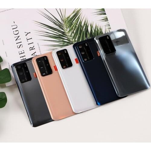 P40Pro Battery Cover For Huawei P40 Pro Housing Glass Repair Back Door Phone Rear Case + Logo Camera Lens Sticker