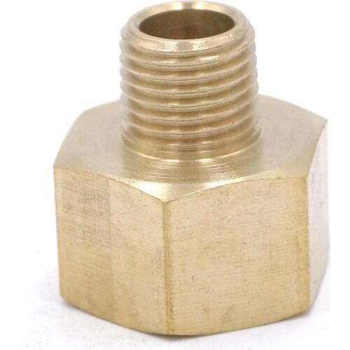 1/4" BSPT Male x 1/2" NPT Female Brass Pipe Fitting Connector Adapter For Pressure Gauge Air Gas Fuel Water