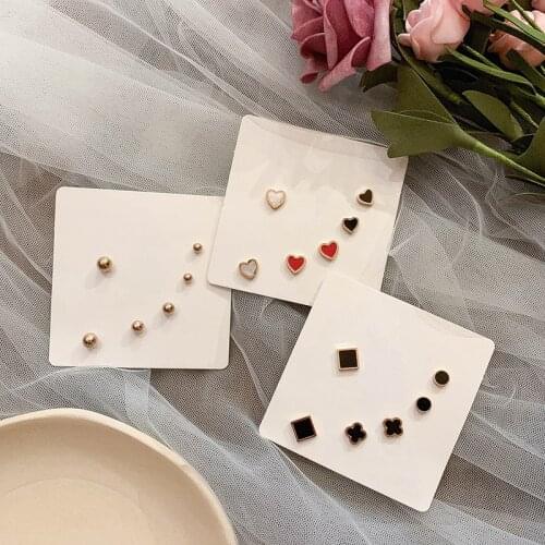 3pair/set Small 316L Stainles Steel Stud Earrings Jewelry Mini Round Earring Christmas Gifts Female Piercing Earrings Pendien