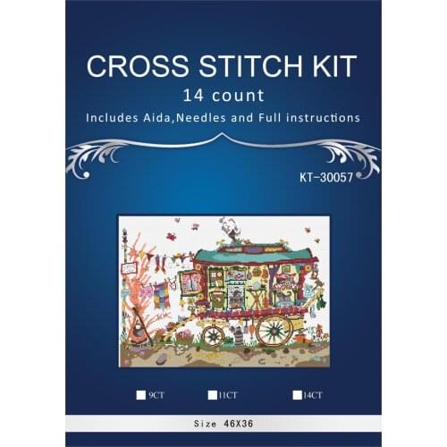 46X36CM, 14CT Free Delivery Top Quality lovely counted cross stitch kit bothy threads house car camper, touring car
