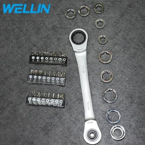 20Set Professional Auto Repairing Chrome Vanadium 8-18mm Combination Socket Spanner Ratchet Wrench Set