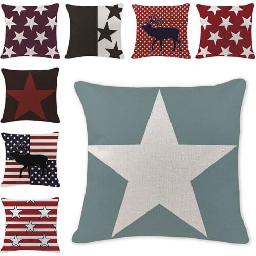 Geometry Pentagram Simple Styles Cotton Linen Cushion Cover Decorative Pillowcase Home Decor Sofa Seat Car Pillow covers Comfort