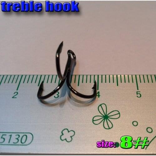 2017new treble hook 8# high carbon steel number:1000pcs/lot