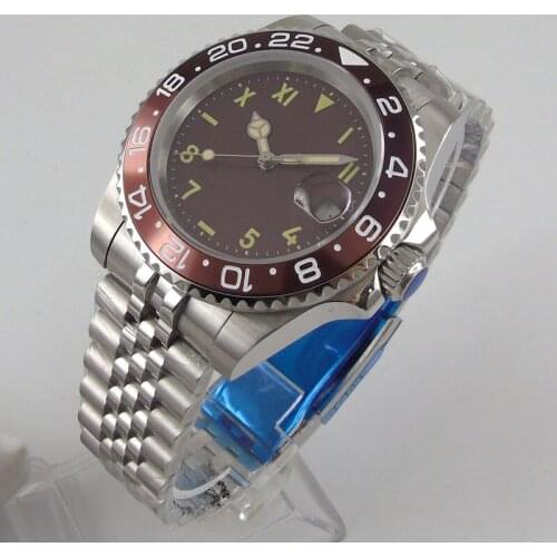 NEW Arrival 40MM Brown Sterile Dial Sapphire Glass Jubilee Date Luminous MIYOTA 8215 Automatic Movement Mens Watch