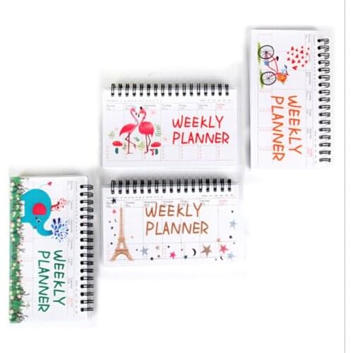 Student Notebook Portable A6 Diary Weekly Monthly Plan Record School Supplies Stationery Schedule