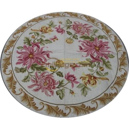 Plain Transition Aubusson Point Chinese Wool Carpet New Needle-point Plain Knitting Wool Hand-made Carpet Carpet Handmade Round