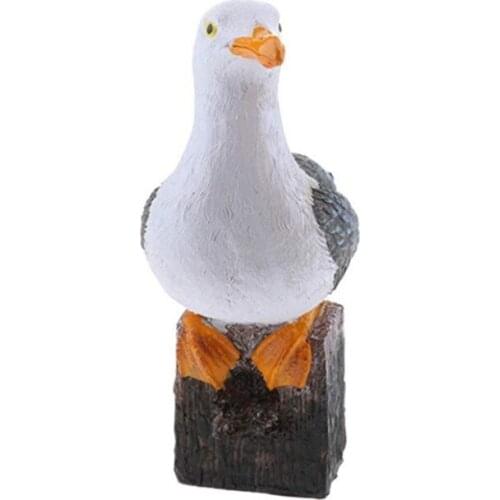 Realistic Resin Sea Mew Statue Mediterranean Style Desktop Ornament Lifelike Bird Figurine Model Animal Sculpture Home Office