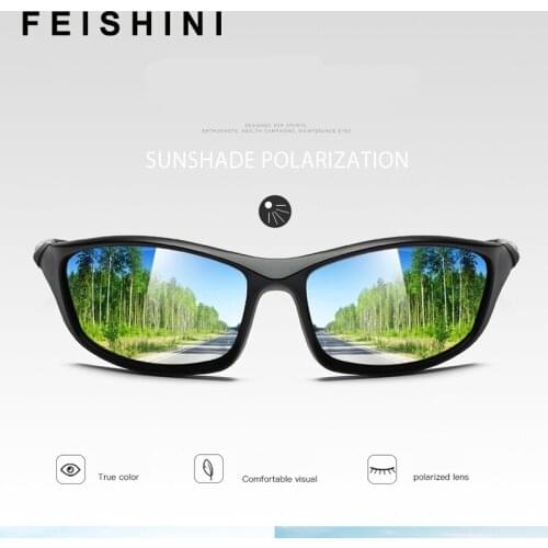 FEISHINI 2021 Cheap Retro Mirror Sunglasses Men Polarized Vintage Brand Designer Sun Glasses Clear Man Driving Goggles UV400