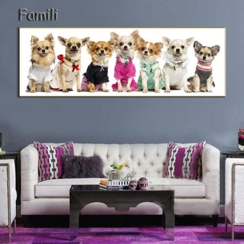 Modern Dog Canvas Paintings Animal Wall Art Black White Nordic Poster Prints Pictures For Living Room Home Decor No Frame