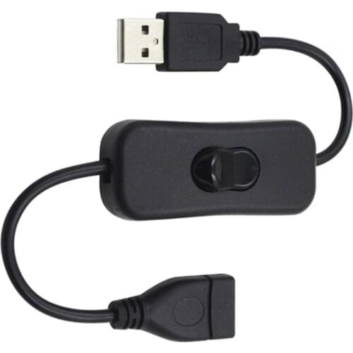 Woopower Copper Material USB Cable Male to Female Switch ON OFF Cable Toggle LED Lamp Power Line 28cm