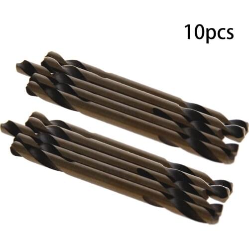 Utoolmart 2-10pcs Double Ended Drill Bit 3.2/4.2/5.2mm HSS Cobalt M35 Full Industrial Twist Drill Bit for Steel, Iron, Metal