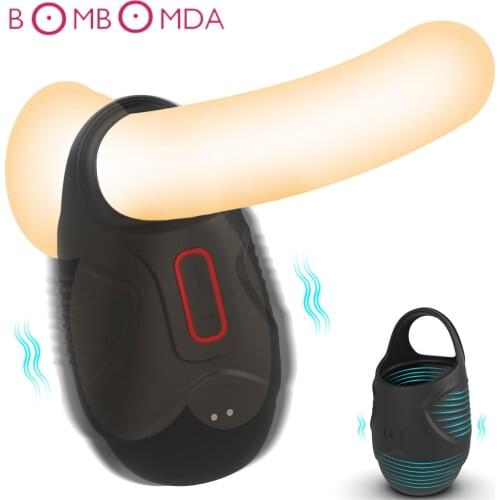 Testicle Vibrator Sex Toys for Men CockRing Delay Ejaculation Ring Male Masturbator Vibrating Penis Sleeve Scrotum Stimulator