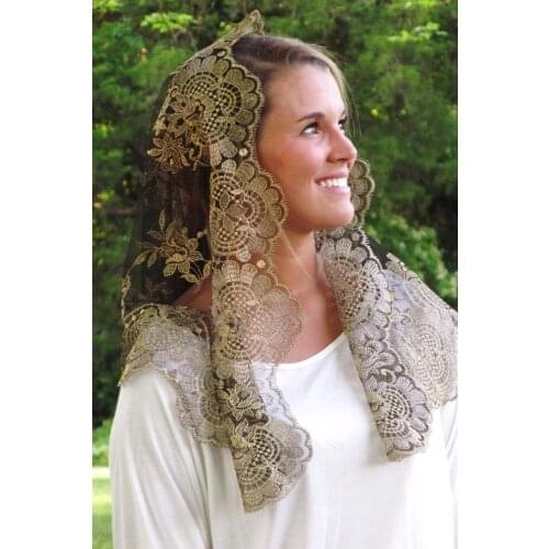 Spanish Lace Mantilla Catholic Veil Catholic Church Veil Head Covering Lace Scarf