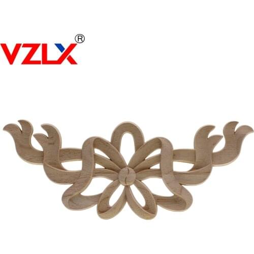 VZLX Exquisite Classic Rubber Wood Carved Applique Vintage Furniture Craft Decor Home Decoration Accessories Miniature Figurine