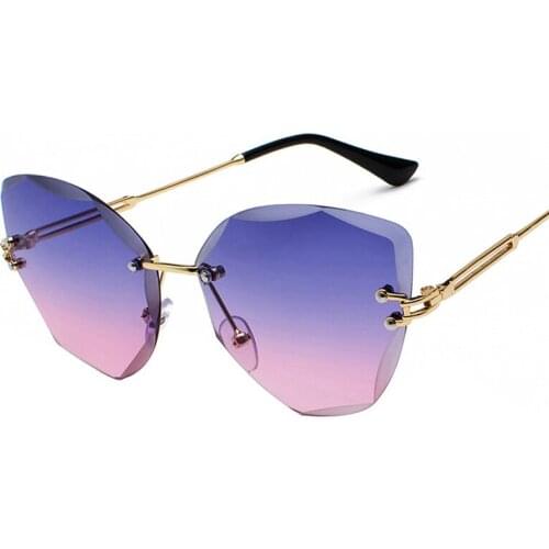 Rimless Brand Designer Sunglasses Women Gradient Lense Sun Glasses Women Fashion Lenses Shades Ladies Glasses Unisex Oculos