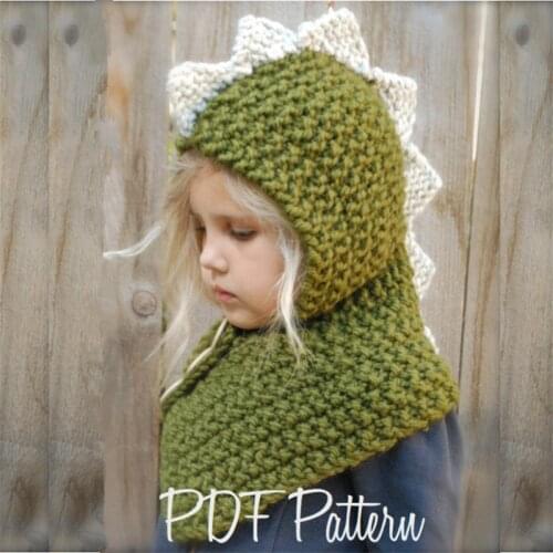 IANLAN Winter Girls Knit Hats Scarves Children Warm Sets Thickening Cartoon Dinosaur Cute Kids Caps Hooded Mufflers IL00185