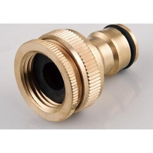 1PCS 1/2 "3/4" 16MM Hose Pure Brass Faucets Standard Connector Washing Machine Gun Quick Connect Fitting Pipe Connections