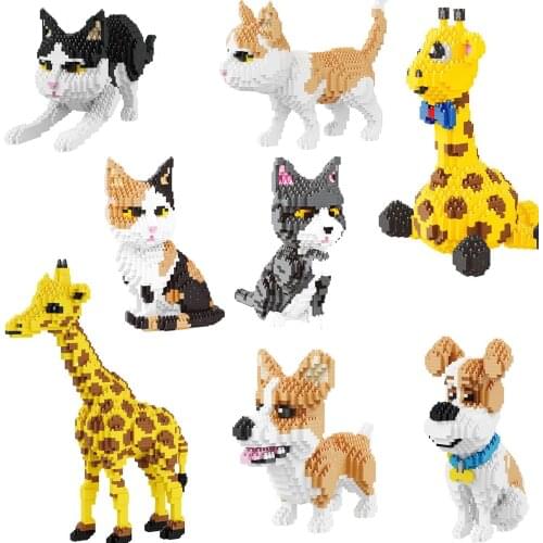 1300pcs+ Balody 16036 Diamond Building Blocks Pet Cat Animal Dog Model Assembly Bricks For Children Christmas Gifts