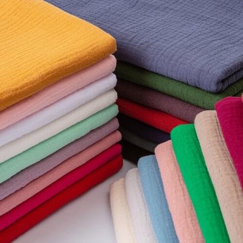 50*130cm Fabric Drape Cotton and Linen Double Gauze Crepe Baby Clothes Fabric Ladies Skirt Sleepwear Fabrics Pongee Fabric Plain