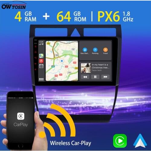9'' Android 10 PX6 4G+64G Car Multimedia Player For Audi A6 S6 RS6 1997-2004 GPS Navi Wireless Carplay Radio Bluetooth 5.0 HDMI