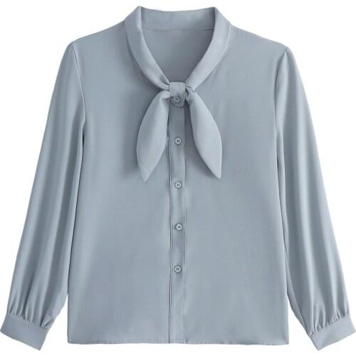 Blouse Women Blusas Mujer De Moda 2021 Long Sleeve Women Blouses Shirts Bow Collar Chiffon Blouse Shirt Tops Women Blusa D502