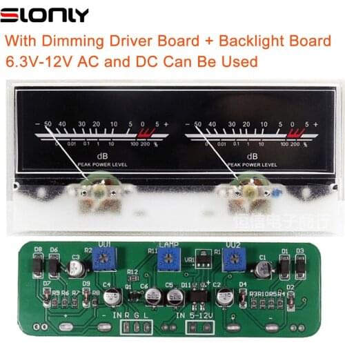 Panel Double Needle Power Amplifier Rear After Driver VU Meter DB Level Sound Pressure Audio Power Meter w/Backlight Voltage 6.3