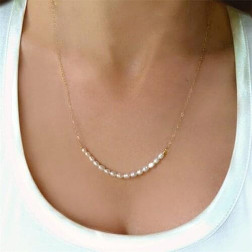 925 Silver Natural Pearl Necklace Gold Filled Handmade Jewelry ChokerPendants Boho Collier Femme Kolye Collares Necklace