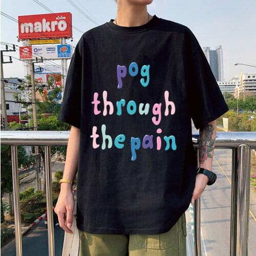 Anime Summer T-shirts Tommyinnit Pog Through The Pain Print High Quality Oversized Unisex Short Sleeve Tshirt All-match Tee Tops
