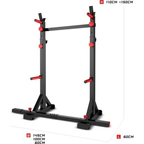 Multi-Function Barbell Bracket Dip Stand, 110-150cm Height Adjustable Weight Lifting Rack, Bench Press Station
