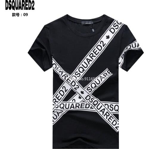 Hot New Lable 2021 Summer New Dsquared2 Simple Round Neck Short-sleeved T-shirt Pure Cotton Letter Printing Casual T-shirt Men