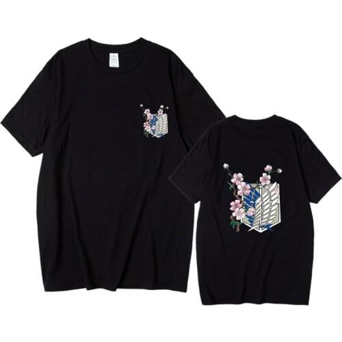 Japanese Anime T Shirt Men Attack on Titan T-shirt Kawaii Cartoon Titans Attack Graphic Tees Male Tops Tee Shirt Homme Clothing