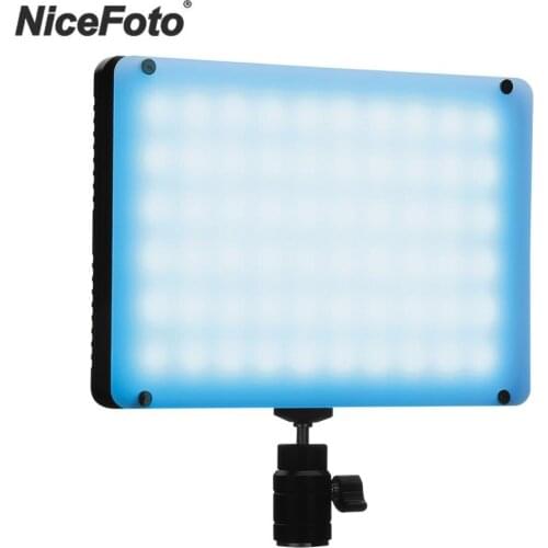 NiceFoto TC-368 RGBW Mini LED Video Light Full Color 2800K--9900K Voice Control Dual Power Supply